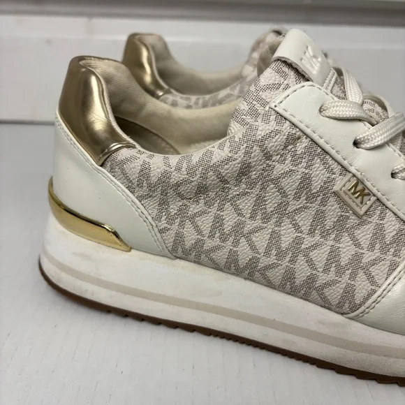 Michael Kors Womens Monique Logo Shoes Sz 8 Platform Trainer Sneaker - Picture 13 of 14